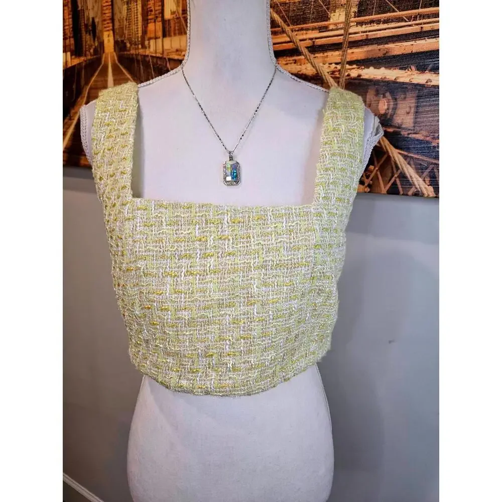 Nwt Revolve's House of Harlow Margarita Lime Cropped Top & Skirt 304 - Picture 3 of 12